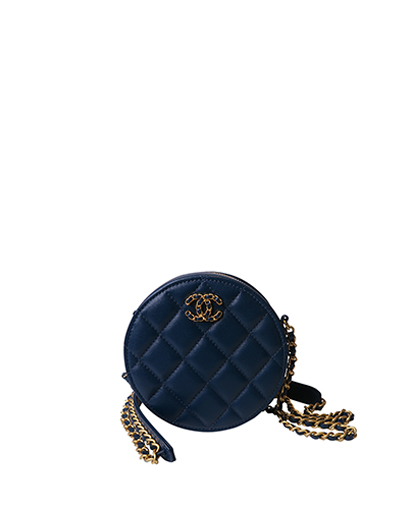 Round Crossbody, &pound;850, Handbags, Blue, Front view